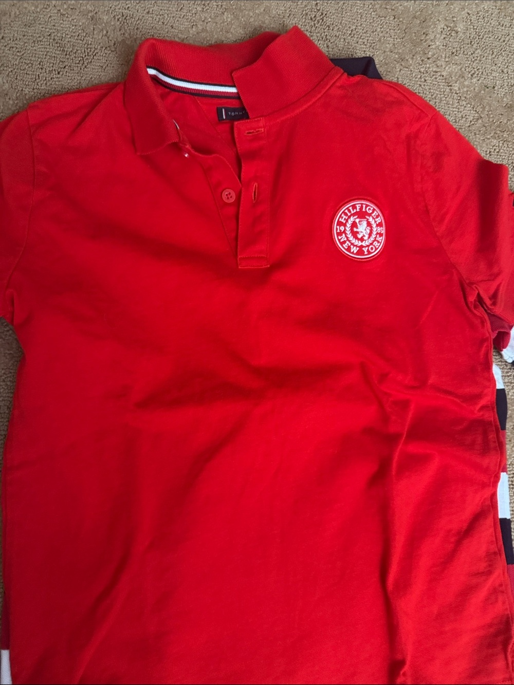 Tommy Hilfiger Bright Red Polo with Embroidered Crest
